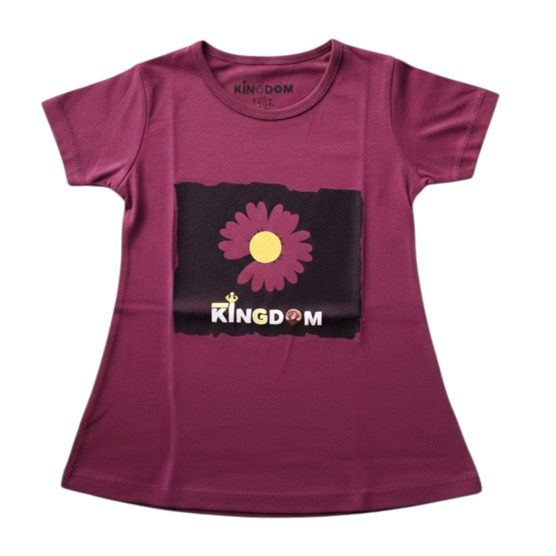 Girls Plum Daisy Tee & Floral Trousers Two Piece Set Zubaidas