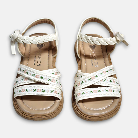 Girl Bow Sandal White