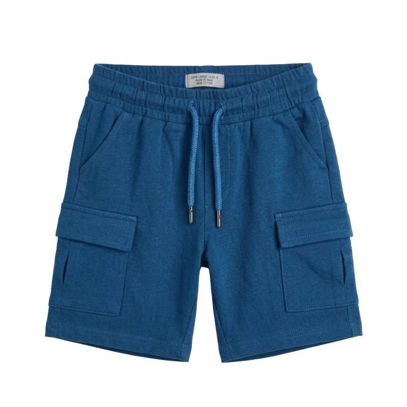 Boys Teal Knit Cargo Shorts Zubaidas