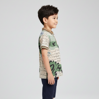 Boys Abstract Nature & Calligraphy Print Polo Zubaidas - View 2