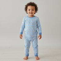 Toddler Two Piece Organic Cotton Pajama Set Blue Zubaidas - View 1