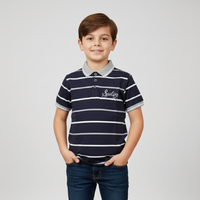 Short-Sleeve Striped Cotton Polo for Boys Zubaidas - View 1