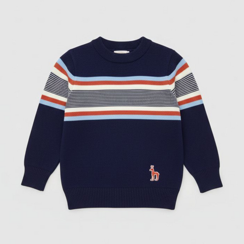Boys Full Sleeves Sweater  Stripes Textured Zubaidas