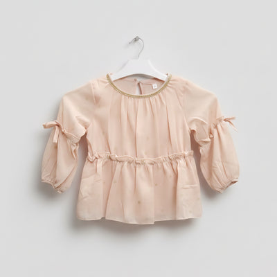 Girls Bow Sleeve Party Top Zubaidas