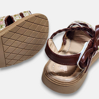 Girl Bow Sandal Brown Zubaidas - View 3