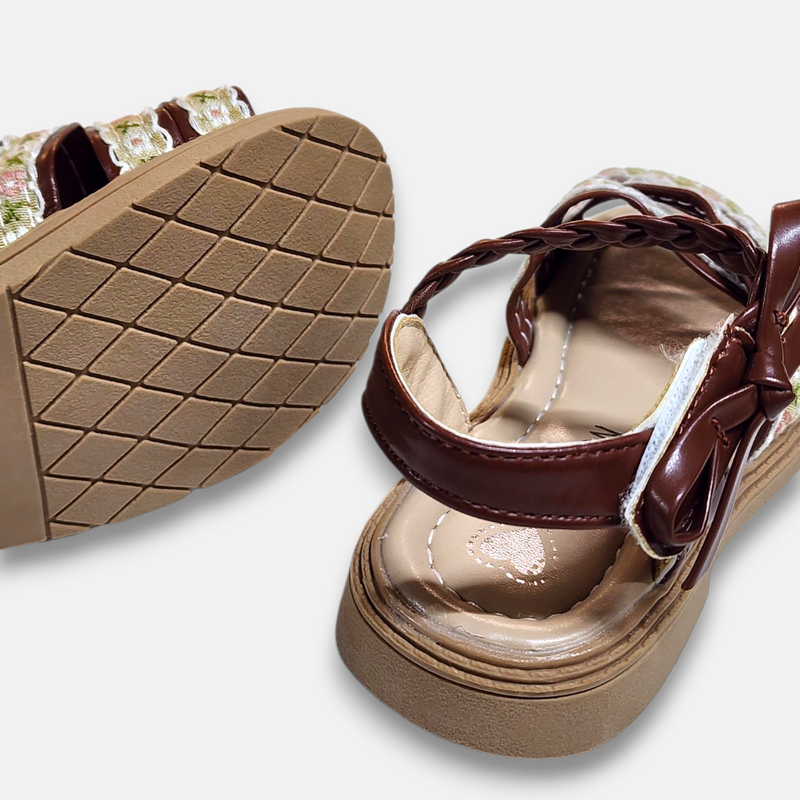 Girl Bow Sandal Brown Zubaidas