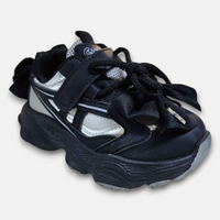 Girls Joggers Black With Bow - View 2