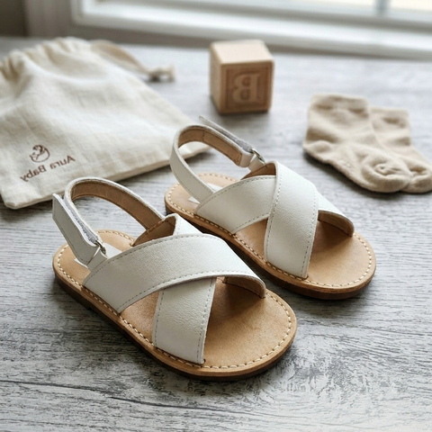 Girl Sandal Buckle White Zubaidas