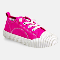 Girls' Bright Pink Canvas Sneakers - View 2
