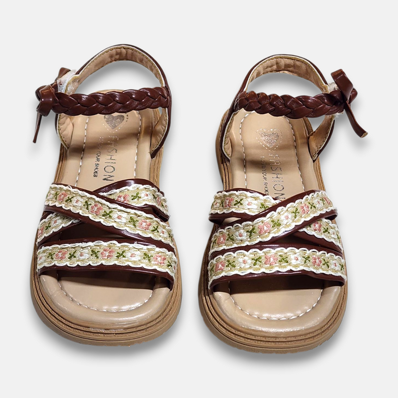 Girl Bow Sandal Brown Zubaidas
