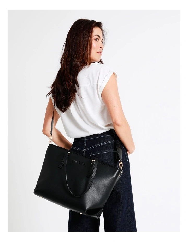 Elegant Cream and Black Tote Bag by MARCS
