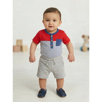 Baby Boy 2-Piece Henley T-Shirt and Shorts Set Zubaidas - View 1