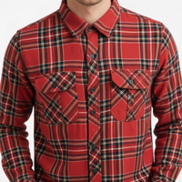 The Urban Explorer Structured Dual Pocket Flannel in Classic Red Check - View 3