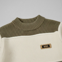 Boys Full Sleeves Sweater Cream And Brown Strips Zubaidas - View 2