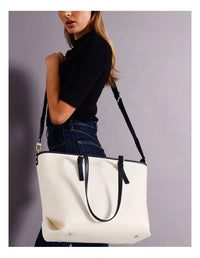 Elegant Cream and Black Tote Bag by MARCS - View 2