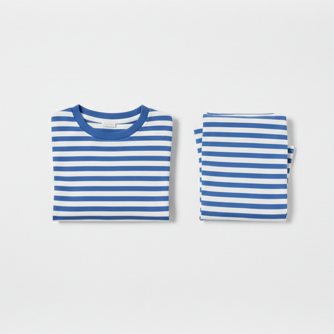 Toddler Two Piece Organic Cotton Pajama Set Blue Zubaidas