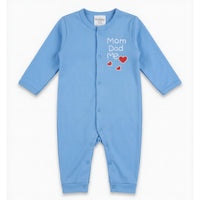 Pack-3 Baby Boys Long-Sleeve Cotton Romper Set Blue & White Zubaidas - View 4