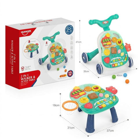 2-in-1 Sit-to-Stand Baby Walker & Interactive Activity Center – Developmental Learning Toy for Toddlers (6M+)