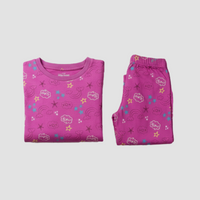 Girls Pajama Set Long Sleeve Shirt and Pants Soft Cotton Zubaidas - View 3