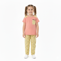 Floral Kingdom Peach & Yellow Pajama Set Zubaidas - View 1