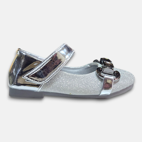 Girls Fancy Pump Silver
