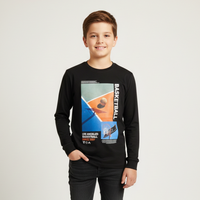 Boys Los Angeles Basketball Graphic Long Sleeve Tee Black Zubaidas - View 1