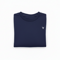 Boys Premium Cotton Long Sleeve Crewneck T-Shirt Navy Blue Zubaidas - View 3