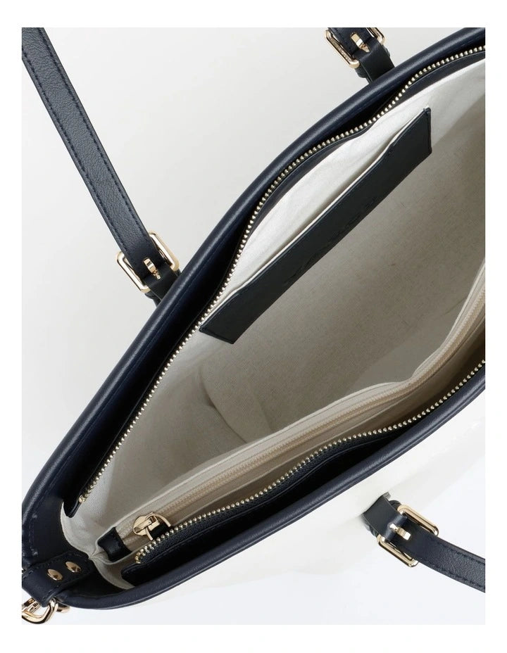 Elegant Cream and Black Tote Bag by MARCS