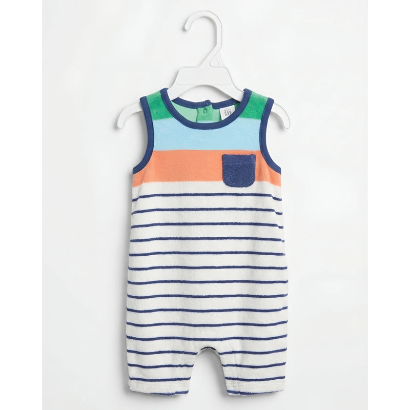 Baby Colorblock & Stripe Sleeveless Romper Zubaidas
