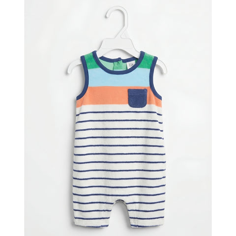 Baby Colorblock & Stripe Sleeveless Romper Zubaidas