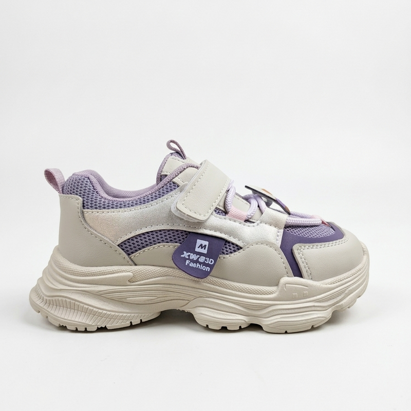 Girls Sport Sneakers Multi Textured Fashion Runners Zubaidas