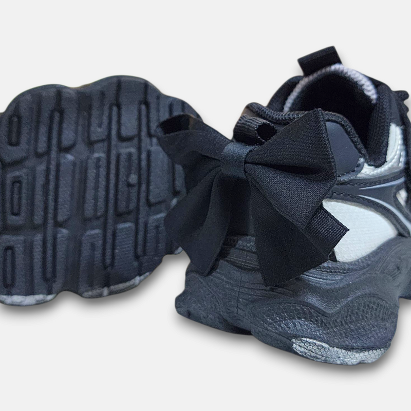 Girls Joggers Black With Bow