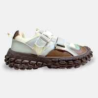 Boys Sneakers Buckle Strap Brown & Grey - View 1