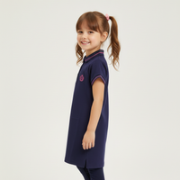 Girls' Navy Blue Short-Sleeve Polo Zubaidas - View 3