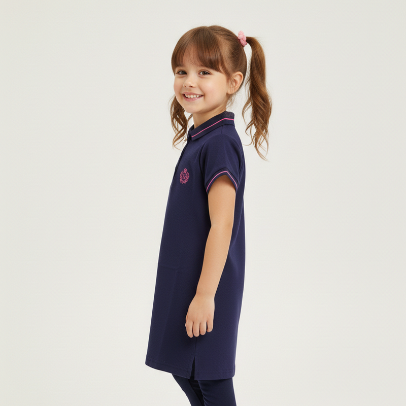 Girls' Navy Blue Short-Sleeve Polo Zubaidas