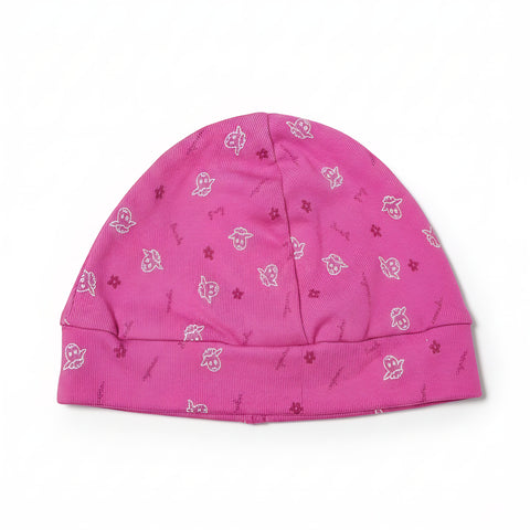 Newborn Bab Cap Pink Printed 01100136 Zubaidas