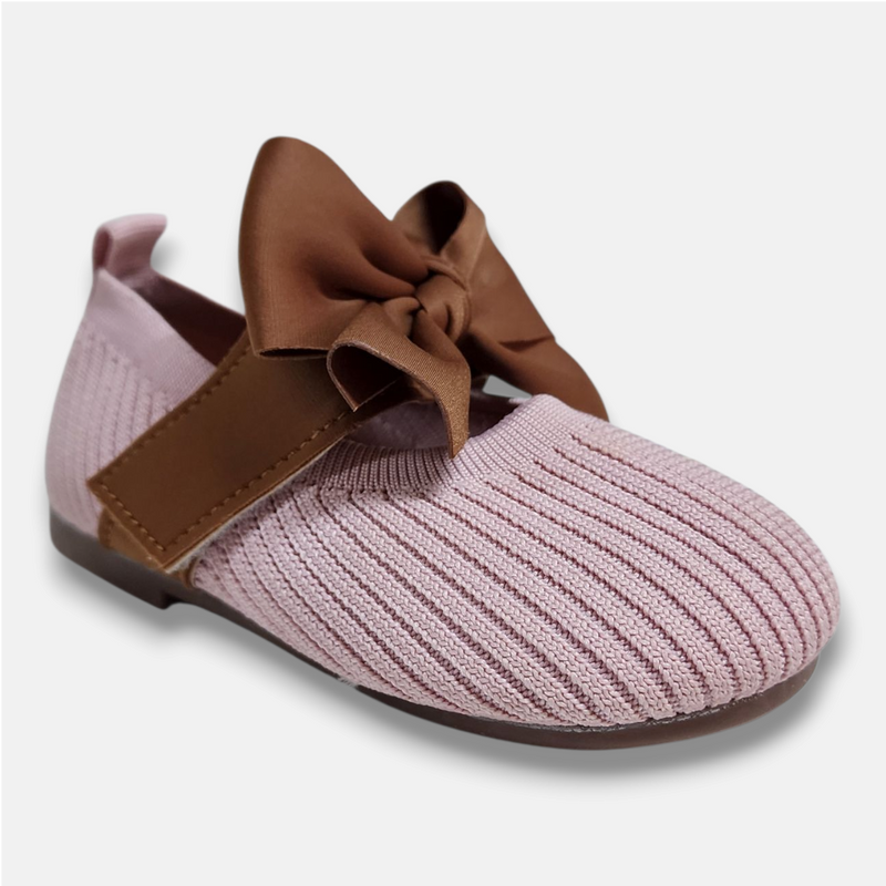 Baby Knit Booties Bow Pink