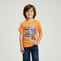 Boys' Relax Boy Graphic Print Crew Neck T-Shirt Orange Zubaidas - View 1