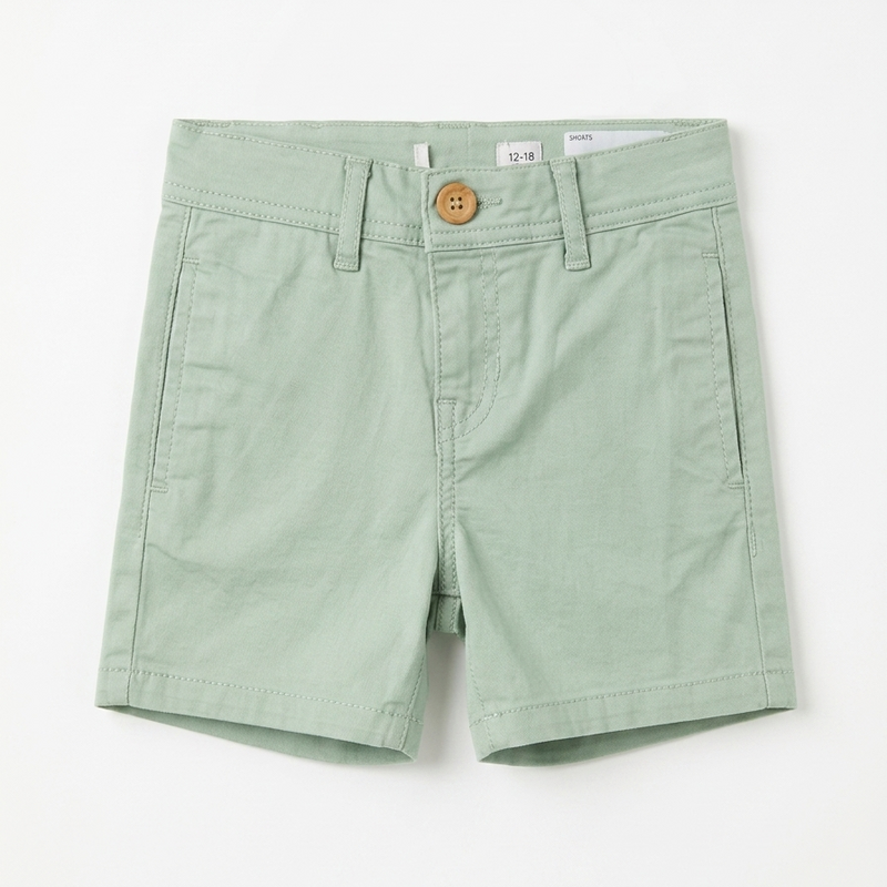 Kids' Premium Cotton Chino Shorts Mint Green Zubaidas