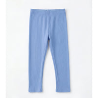 Girls Soft Ribbed Cotton Leggings – Sky Blue Zubaidas - View 1