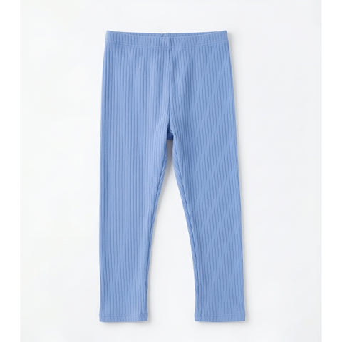 Girls Soft Ribbed Cotton Leggings – Sky Blue Zubaidas