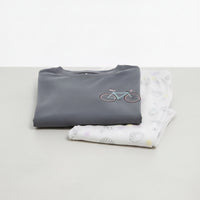 Women's Long Sleeve Cotton Blend Pajama Set Charcoal Bicycle Zubaidas - View 3