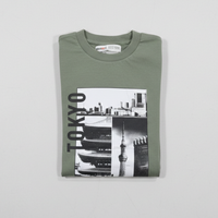 Boys Long Sleeve Olive Cotton Tokyo Graphic Print Zubaidas - View 3