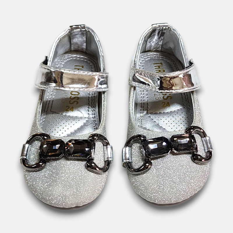 Girls Fancy Pump Silver