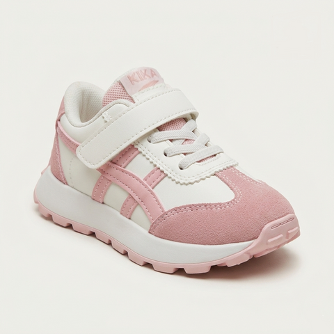 Girls' Pink & White Athletic Sneakers