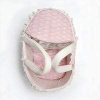 Baby Girl Soft Portable Carry Cot Basket With Bow - View 1