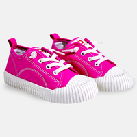 Girls' Bright Pink Canvas Sneakers - View 4