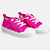 Girls' Bright Pink Canvas Sneakers