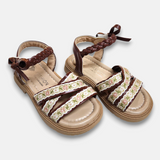 Girl Bow Sandal Brown