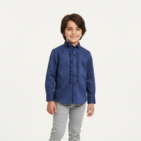 Boys' Ruffled Front Long-Sleeve Dress Shirt Royal Blue Zubaidas - View 1